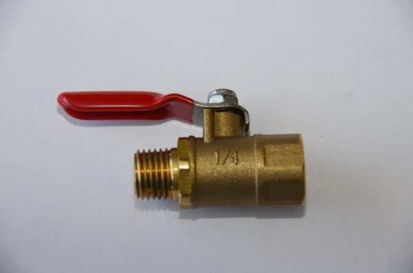 Ball Valve Style Gauge Cock - 1/4"F x 1/4"M
