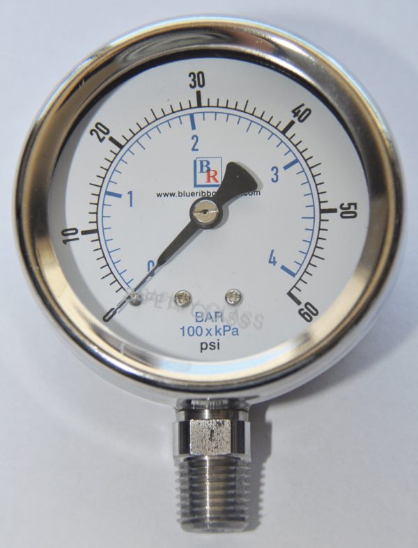 2.5" Dial  Bottom Connected Gauge SS Model BR300 - Image 3